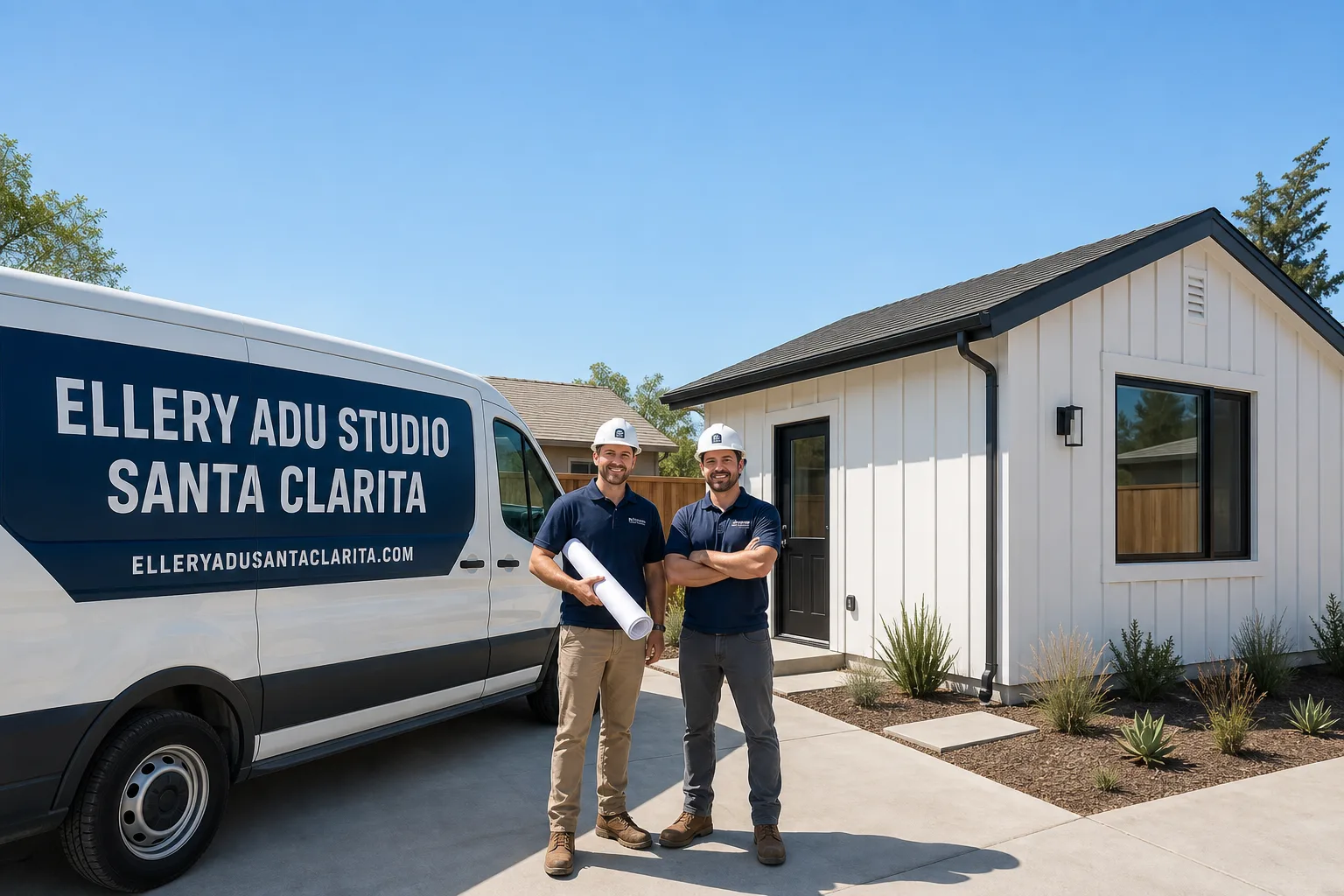 Ellery ADU Studio Santa Clarita adu service vehicle and crew in Santa Clarita, CA
